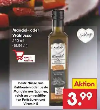 Netto Marken-Discount Lieblings mandel- oder walnussöl Angebot