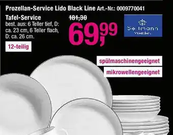 Opti Wohnwelt Prozellan-service Lido Black Line Angebot