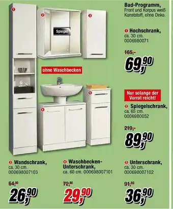 Opti Wohnwelt Bad-programm, Hochschrank, Wandschrank Angebot