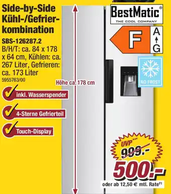 Poco BestMatic Side by Side Kühl/Gefrierkombination SBS-126287.2 Angebot