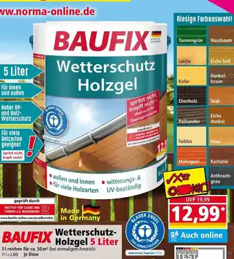 Norma Baufix Wetterschutz Holzgel 5 Liter Angebot