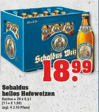 trinkgut Sebaldus Helles Hefeweizen 20x0,5L Angebot