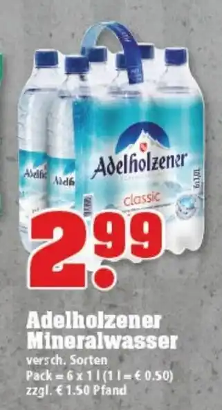 trinkgut Adelholzener Mineralwasser 6x1L Angebot