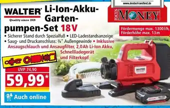 Norma Walter Li-Ion Akku Gartenpumpen Set 18V Angebot