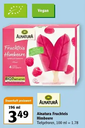 Globus Alnatura Fruchteis Himbeere 196ml Angebot