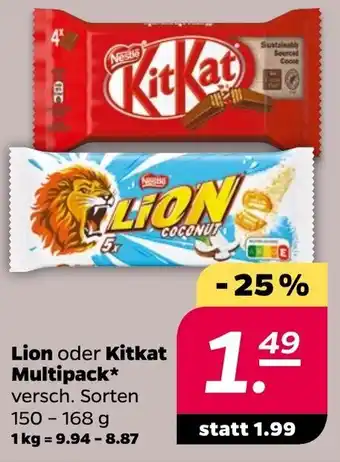 NETTO Lion oder KitKat Multipack 150-168 g Angebot