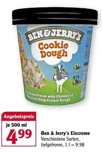 Globus Ben & Jerry's Eiscreme 500ml Angebot