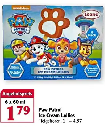 Globus Paw Patrol Ice Cream Lollies 6x60ml Angebot