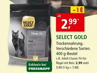 Fressnapf Select Gold Trockennahrung 400g Beutel Angebot