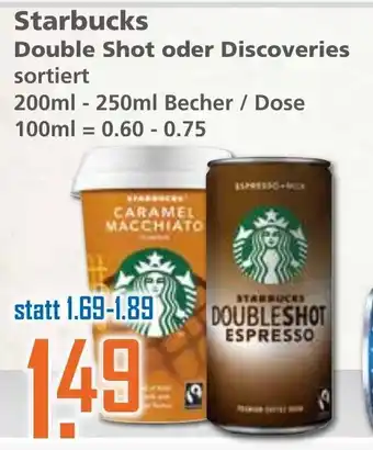 Klaas und Kock Starbucks Double Shot oder Discoveries 200-250ml Becher Angebot