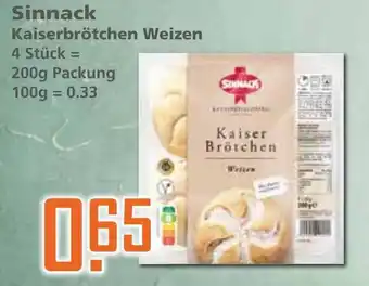 Klaas und Kock Sinnack Kaiserbrötchen Weizen 200g Angebot