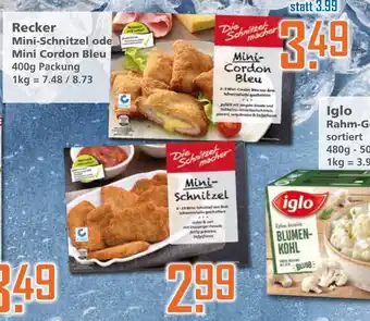 Klaas und Kock Recker Mini Schnitzel oder Mini Cordon Bleu 400g Angebot