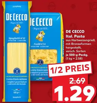 Kaufland De Cecco Ital. Pasta 500 g Packg. Angebot