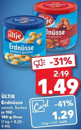 Kaufland Ültje Erdnüsse 150-180 g Dose Angebot