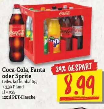 NP Discount Coca Cola, Fanta oder Sprite 12x1L Angebot