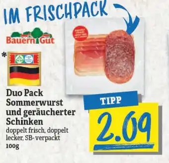 NP Discount Bauern Gut Duo Pack Sommerwurst und geräucherter Schinken 100g Angebot