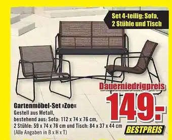 B1 Discount Baumarkt Gartenmöbel-set zoe Angebot