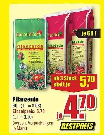 B1 Discount Baumarkt Pflanzerde gartenflora Angebot