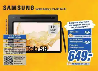 Expert Bening Samsung tablet galaxy tab s8 wifi Angebot