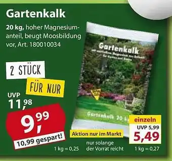 Sonderpreis Baumarkt Gartenkalk Angebot