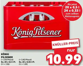 Kaufland König Pilsener Ka. 20x0,5/24x0,33 L Fl. Angebot