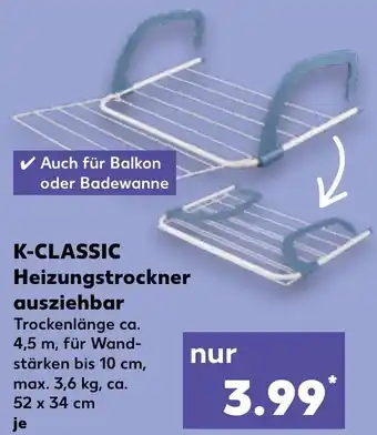 Kaufland K-Classic Heizungstrockner ausziehbar Angebot