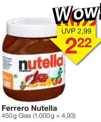 Jawoll Ferrero Nutella 450g Angebot