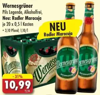 Lösch Depot Wernesgrüner Pils Legende, Alkoholfrei 20x0,5 L Kasten Angebot