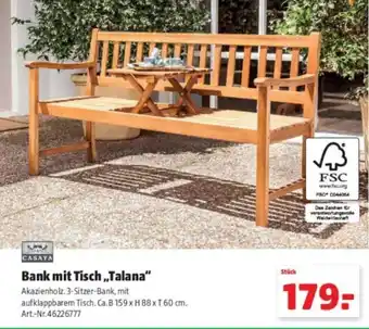 Hagebau Casaya Bank mit Tisch Talana Angebot