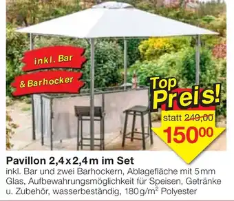 Jawoll Pavillon 2,4x2,4m im Set Angebot