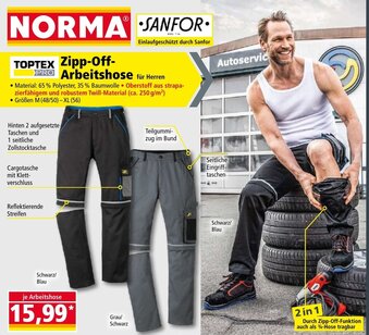 Norma Toptex Pro Zipp Off Arbeitshose Angebot