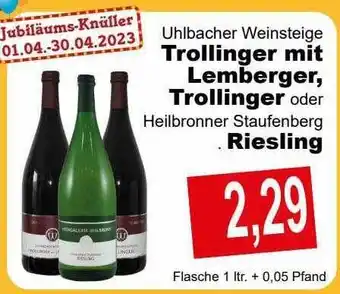 Getränke Göbel Uhlbacher weinsteige trollinger mit lemberger, oder heilbronner staufenberg riesling Angebot