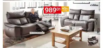 XXXLutz Leder Sofa 2-Sitzig Mit 2-Motor Relaxfunktion Angebot