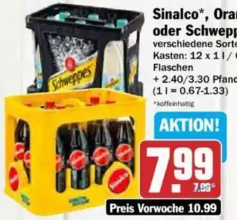 Hit Sinalco, Orangina oder Schweppes 12x1 L/6x1 L Flaschen Angebot