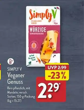 Aldi Nord Simply v veganer genuss Angebot