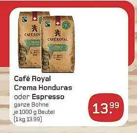 akzenta Café royal crema honduras oder espresso Angebot