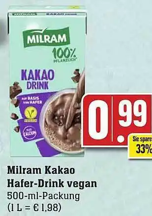 Scheck-in-Center Milram kakao hafer-drink vegan Angebot