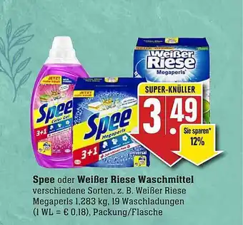 Scheck-in-Center Spee oder weißer riese waschmittel Angebot