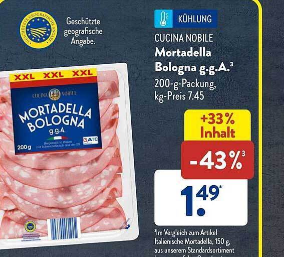 Cucina nobile mortadella bologna gga Angebot bei Aldi Süd