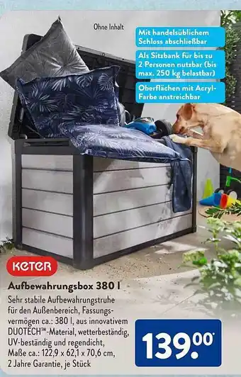 Aldi Süd Keter aufbewahrunsbox 380l Angebot