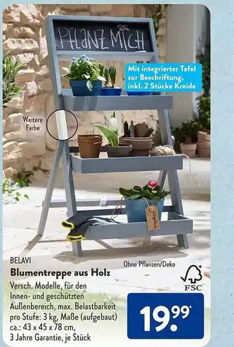 Aldi Süd Belavi blumentreppe aus holz Angebot
