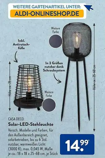 Aldi Süd Casa deco solar-led-stehleuchte Angebot