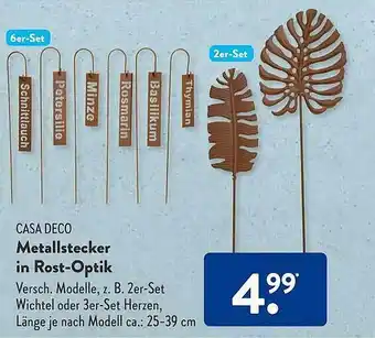 Aldi Süd Casa deco metallstecker in rost-optik Angebot