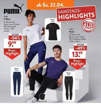 Aldi Süd Puma t-shirt oder pants Angebot