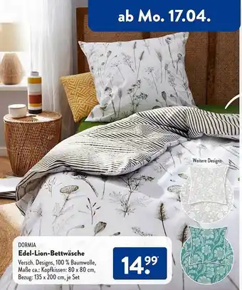 Aldi Süd Dormia edel-lion-bettwäsche Angebot