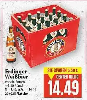 E-Center Erdinger weißbier Angebot