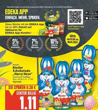 E-Center Ferrero kinder schokolade „harry hase“ Angebot