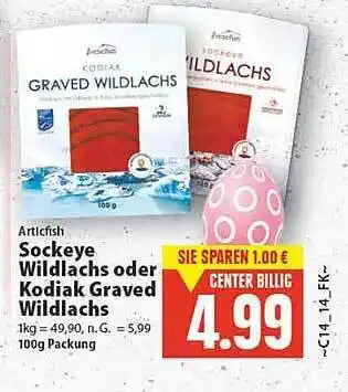 E-Center Articfish sockeye wildlachs oder kodiak graved wildlachs Angebot