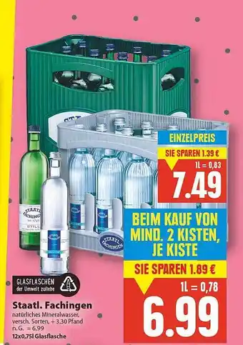 E-Center Staatl. fachingen natürliches mineralwasser Angebot