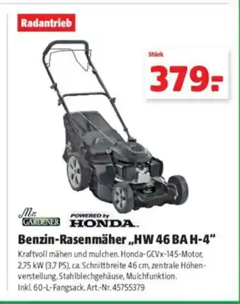 Hagebau Mr. Gardener Benzin-Rasenmaher | HW 46 BA H-4 Angebot